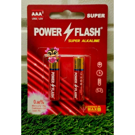 باطری نیم قلم پاور فلش مدل super Alkaline